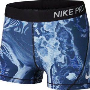 Nike Pro Spandex Blue Coral Print
